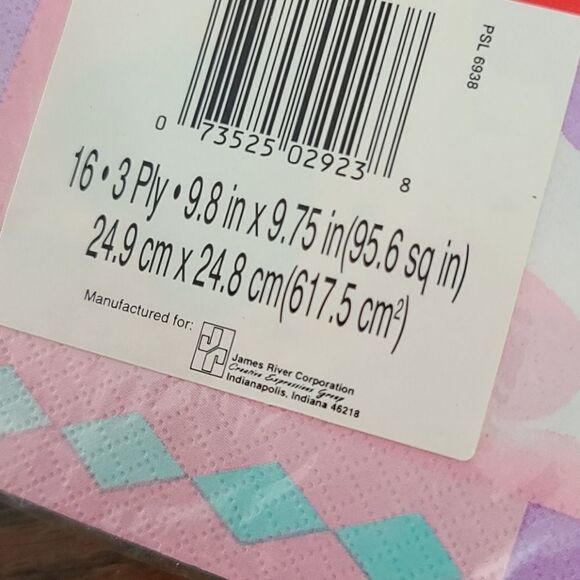 Vintage 80s Kawaii Pastel Girly Hearts Cocktail Napkins Birthday Party Pink - Picture 7 of 10